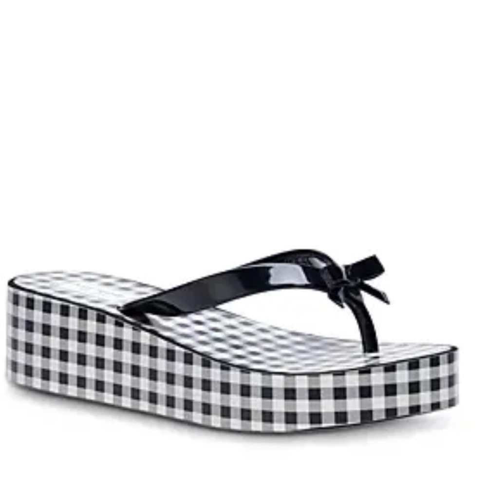 Kate Spade Vintage Y2K New York Black Plaid Rina Gingham Bow Women's Size 10